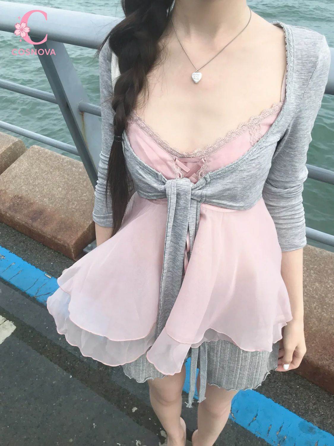 Elastic Lace Trim - Conjunto de 3 peças coreano de