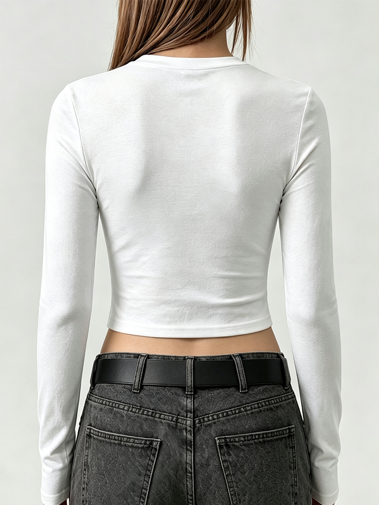 Camiseta Feminina de Manga Lon - Embellish Knit avaliação e preço